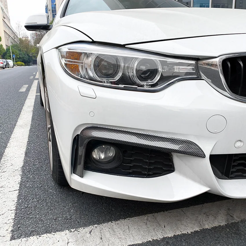 BMW F32 F33 F36 M 스포츠 4 시리즈 2014-2020용 자동차 프론트 범퍼 립 스플리터 카나드 스포일러 안개등 눈썹 커버 그릴