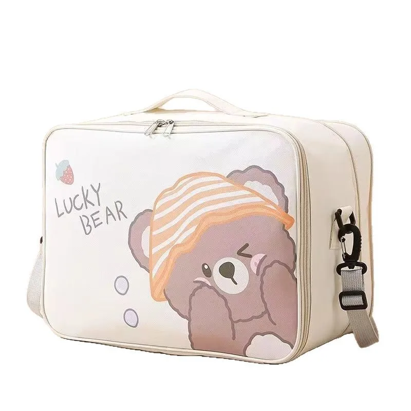 Girls Cute Large-capacity Lightweight Travel Bag Student Travel Duffel Bag Oxford Cloth Wear-resistant Waterproof Storage Bag
