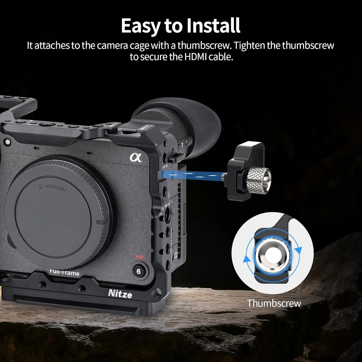 Nitze HDMI 케이블 클램프( FX2용), Nitze T-S16A, T-S17A 및 T-S18A 카메라 케이지용