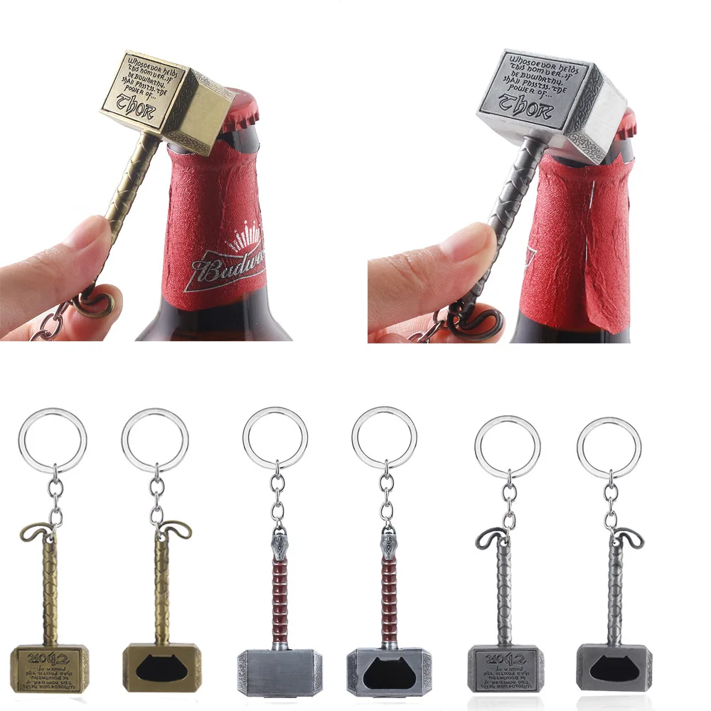 Silver Beer Bottle Openers Multifunction Hammer of Thor Shaped Beer Bottler Opener Creativity Bottle Opener With Long Handle bottle opener