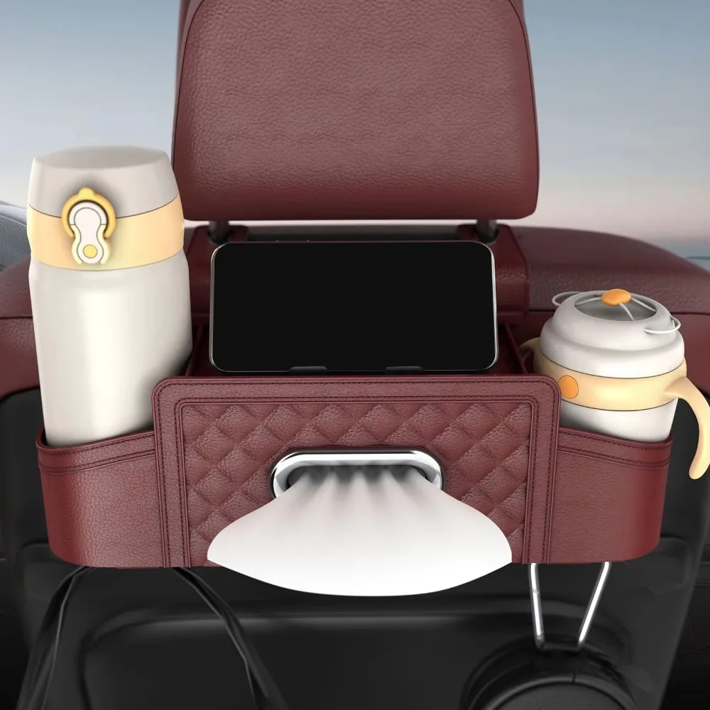 Organizer per sedile posteriore per auto in ABS multifunzione con scatola portaoggetti con gancio Porta fazzoletti da appendere Decorazione per interni auto