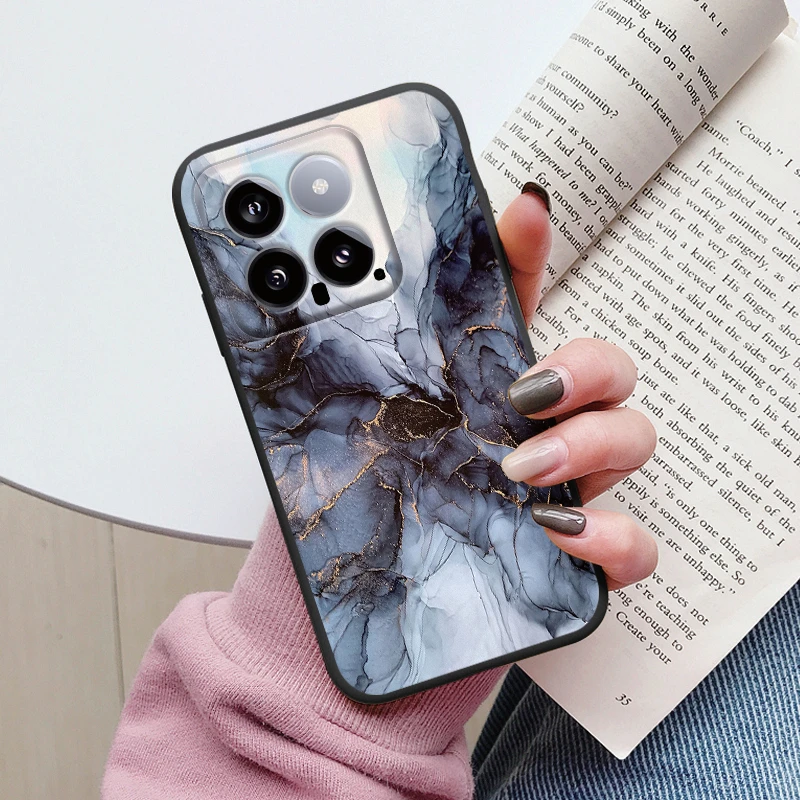 Colorful Marble Luxury Soft Shockproof Phone Case with Watercolor Oil Painting Design