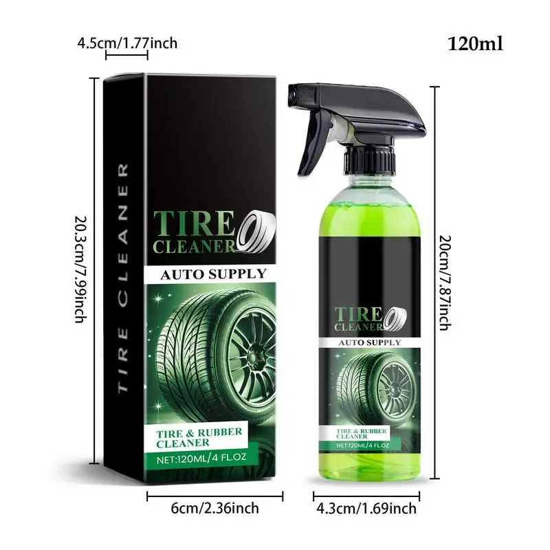 Tire Cleaner Spray Wheel Cleaner 120ml Car Cleaning Spray Car Tire Shine & Wheel Care Products Shine For
