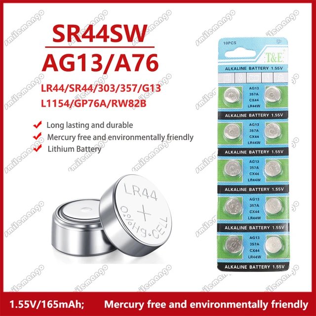 2 pcs SR44 SR44SW 303 357 G13 357A SR44W Card Silver Oxide Battery