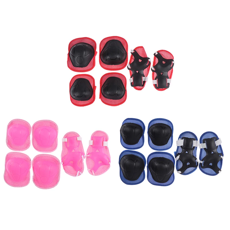 

6 STS/set Children's Skating Bicycle Protection Gear Set Knee Bow Pad Bicycle Skate Roller Wrist Knee Protection Device