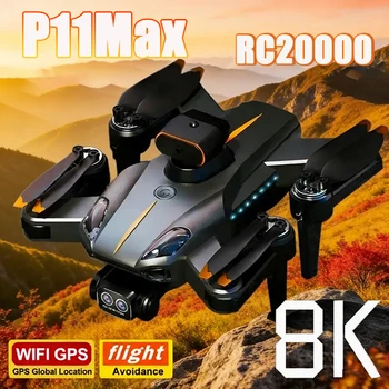 Drone GPS P11 Max 8K HD 5G Professionale per Fotografia Aerea con Doppia Fotocamera, Evitamento Ostacoli, Quadricottero Brushless, 20000M, Novità 2026
