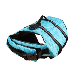 Reflective Adjustable Dog Life Jacket with Enhanced Buoyancy for Summer Swimming and Safety (Blue Bone)