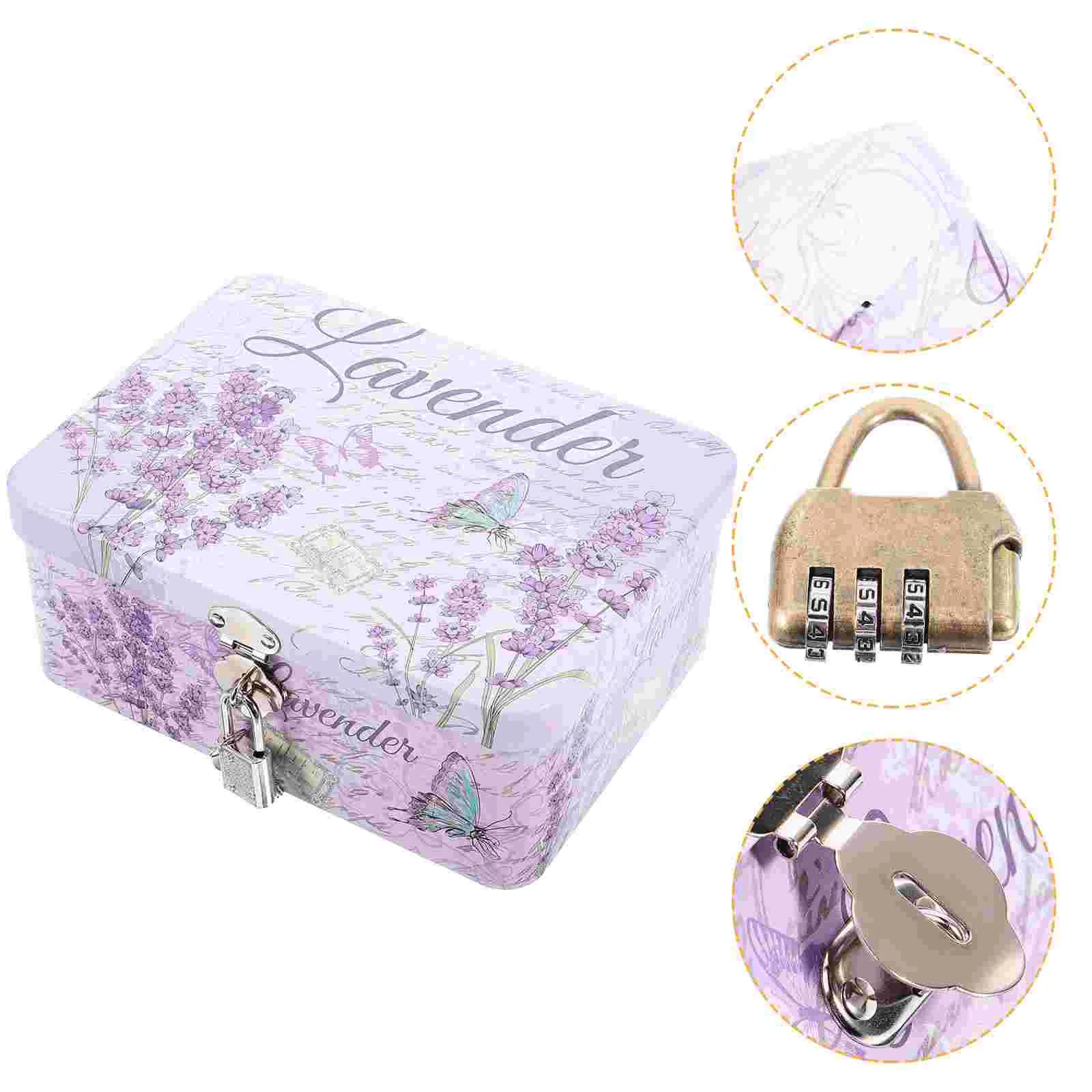 

Small Storage Box Elegant Metal Empty Box Storage Container with Combination Lock