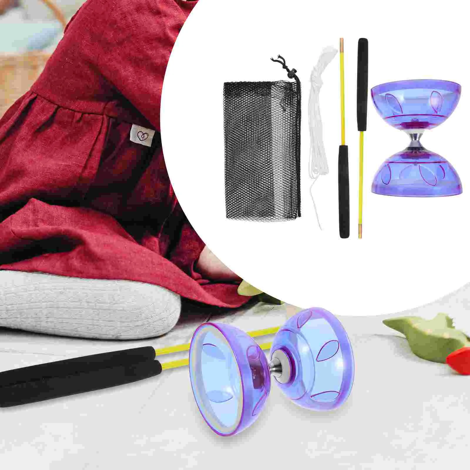 

1 Set Kid's Diabolo Plaything Chinese Yo-yo Juggling Toy for Fitness (Purple) Yoyo professional