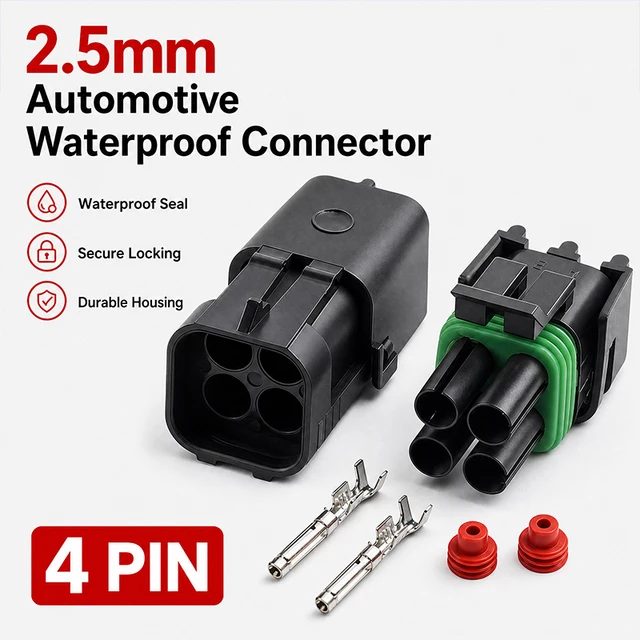 4Pin 2.5mm GM Automotive Weather Pack Waterproof Connector Male Female Plug Socket DJ3041Y-2.5-11/21  For GM 1