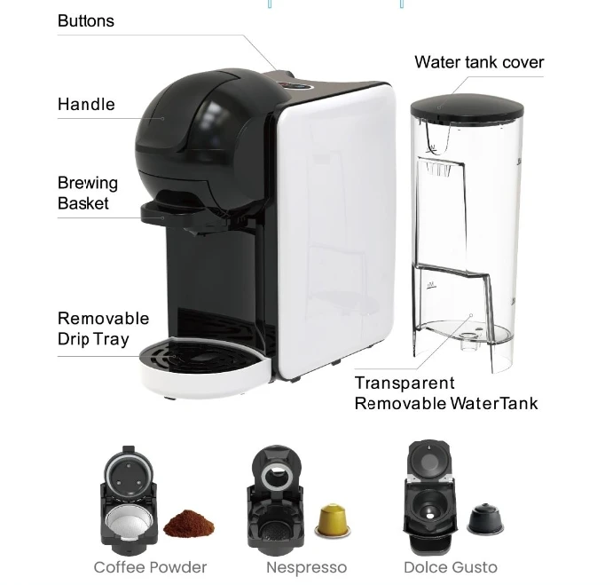China professional cafe shop office home hotel kitchen smart 19bar italy espresso maker cappuccino making capsule coffee machine 4