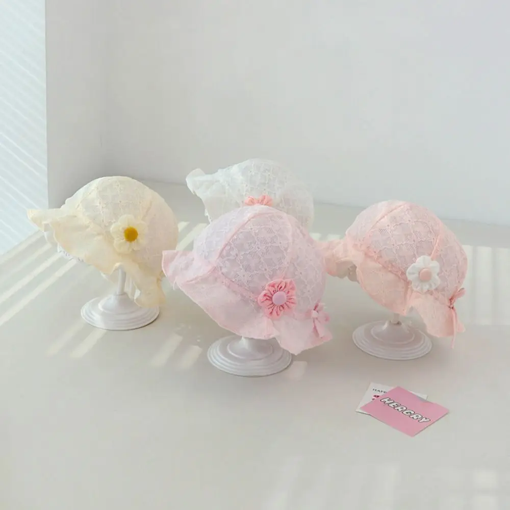 Casual Lace Ruffle Newborn Sun Hat Sweet Sunscreen Infant Bucket Hat Princess Cute Baby Fisherman Hat Summer
