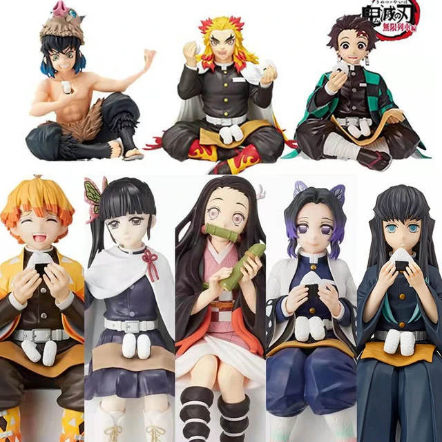 Demon Slayer Anime Action Figure Agatsuma Zenitsu Eat Rice Balls 5.1 Inch