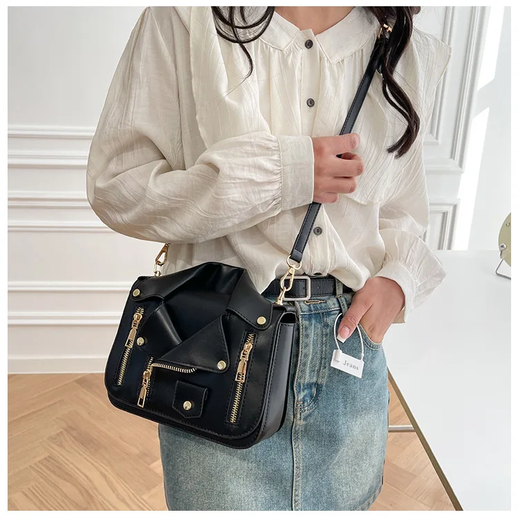 Leather Jacket Shoulder Bag Women's Bags Punk Style Crossbody Bags