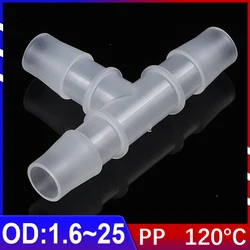 T-type Tee Hose Connector PP Plastic Non-toxic Odorless Food-grade Diameter 1.6mm~25mm Y-type L-type Straight Connector 2~5Pcs