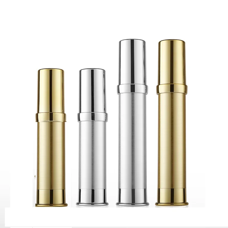 

15ML 20ML 30ML Gold Silver Vacuum Bottles Cosmetic Packaging Empty Essence Eumlsion Airless Lotion Pump Refillable Bottle 20Pcs