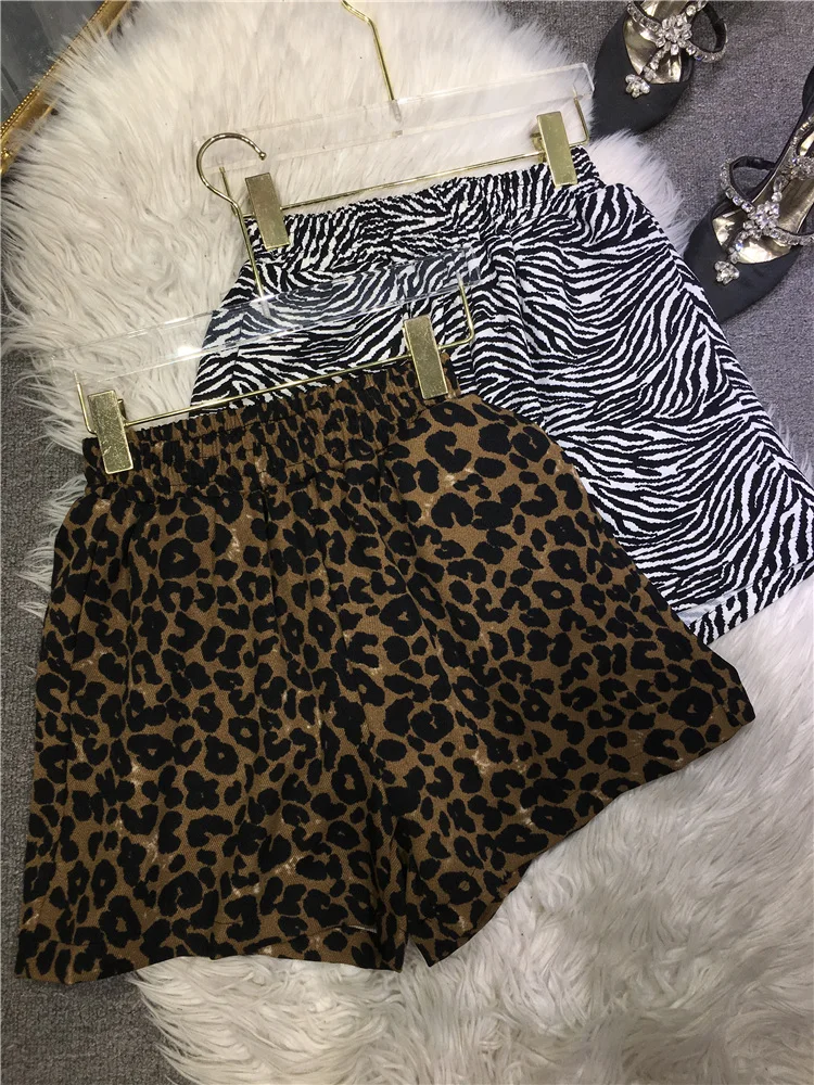 Korea Summer Women Hot Shorts 2022 New Long Legs Leopard Stretch Elastic High Waist Short Pants All-match Four Seasons Wear