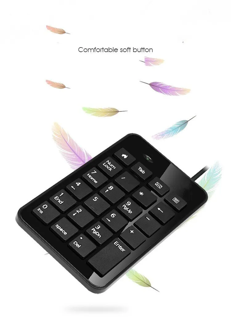 Universal Numeric Keypad USB Wire Mini Number Keyboard Keycap for Laptop Desktop PC Computer Numpad 23 Keys Keyboard