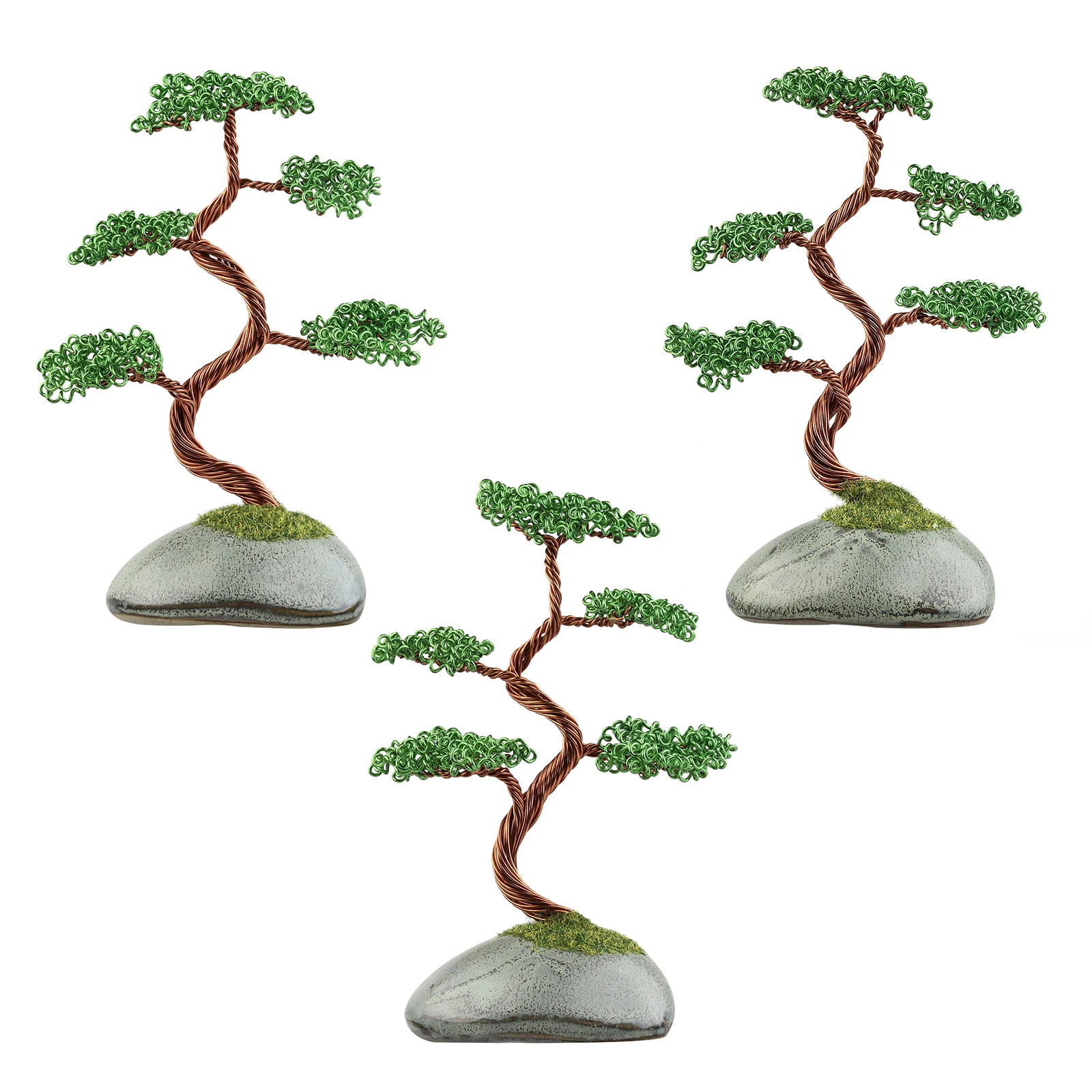 Handcraft Aluminum Wire Bonsai Tree With Ceramics Base Artificial Money Tree For Feng Shui Home Decor Desktop Ornaments