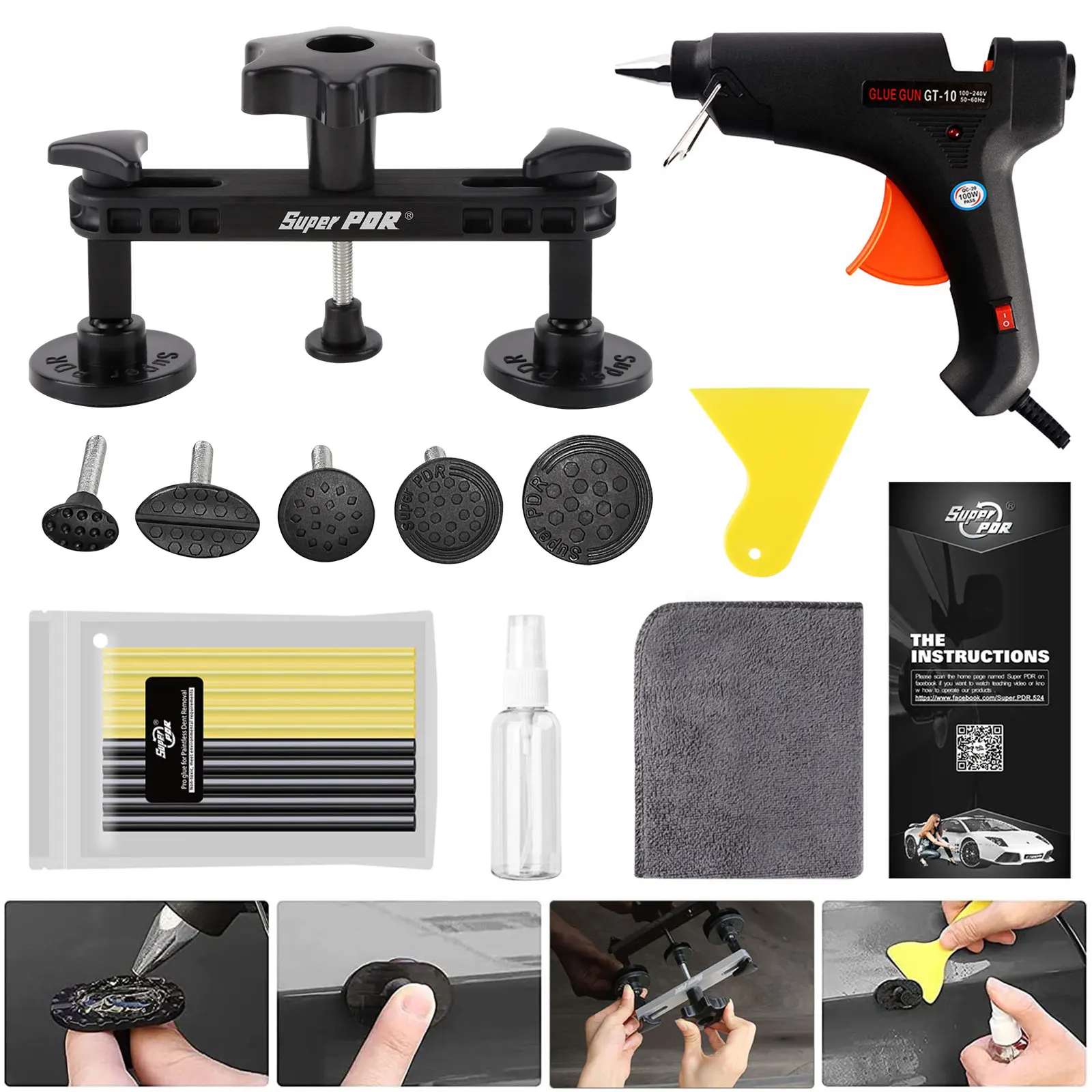 PDRPaintlessDentRepairPullerToolsKitCarDentBridgePullerSet