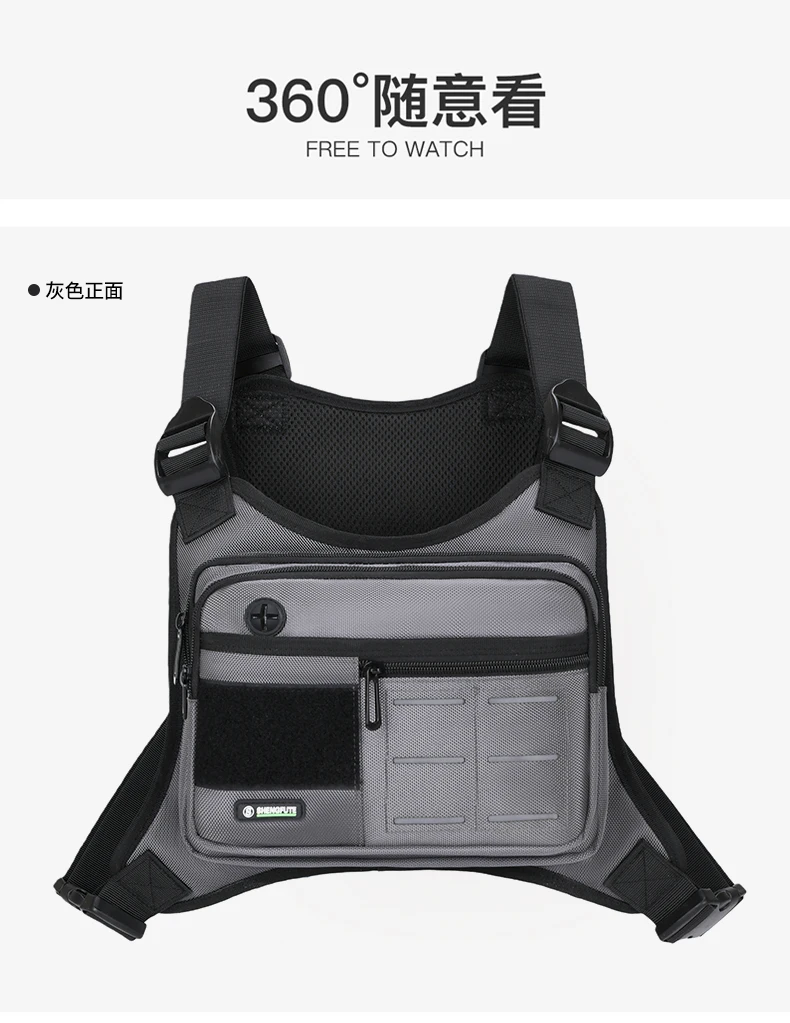 Tactical Functional Men Vest Bag Waist Packs High Quality Waterproof Men Pack Bag Backpack Fashion Trends Men Sling Bag Shoulder
