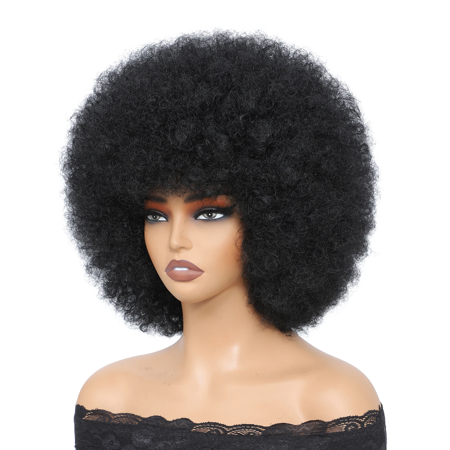 Afro Wigs Premium Synthetic Afro Wig 14 Inches Short Curly Afro Kinky Wig 70s Bouncy Huge Fluffy Puff Wigs for Women and Men