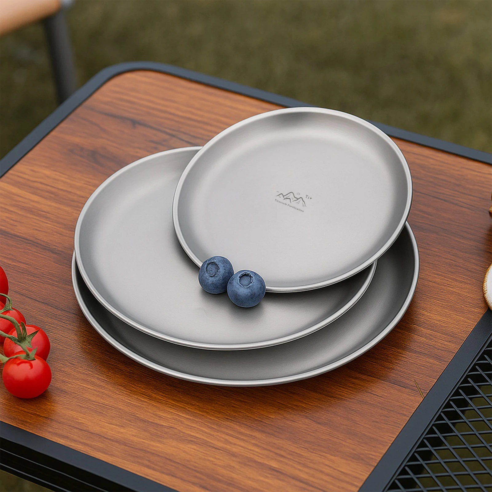 14/17/20 cm Titan Camping Platte 1/3Pcs Camping Set Camping Platte Obst Salat Tablett Titan Picknick ausrüstung Outdoor Liefert – Detail 4
