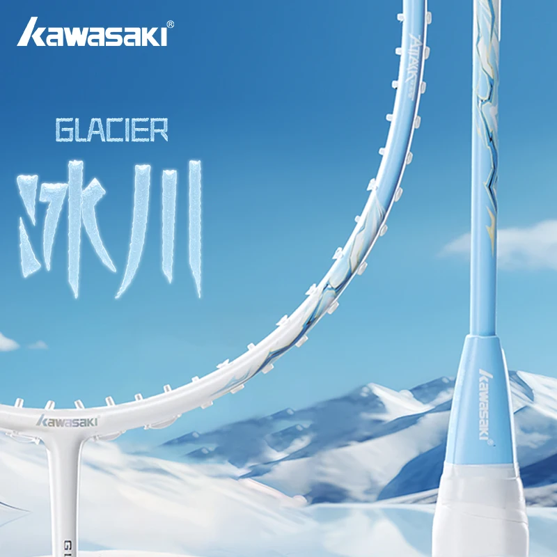 Фото Ракетка для бадминтона Kawasaki Ice 5U, высокоэластичная, из углеродного волокна, супер яркая, универсальная профессиональная ракетка для бадминтона, 30 фунтов №1