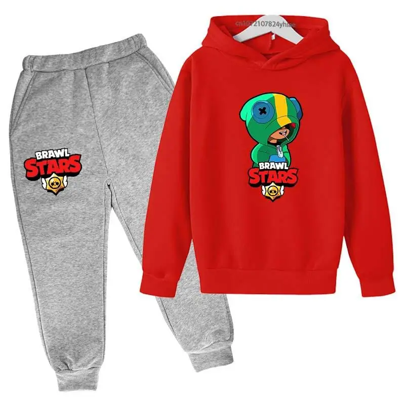 thumbnail image 1 of Conjunto de 2 piezas con capucha y pantalones para niños y niñas, chándal con estampado de juego de moda para primavera y otoño, de 3 a 13 años, trajes clásicos de anime, 1 of 5