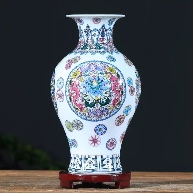 

Jingdezhen Ceramic Vases Pottery Decoration Living Room Flower Arrangement Modern Home Simple TV Cabinet Ceramic Gift