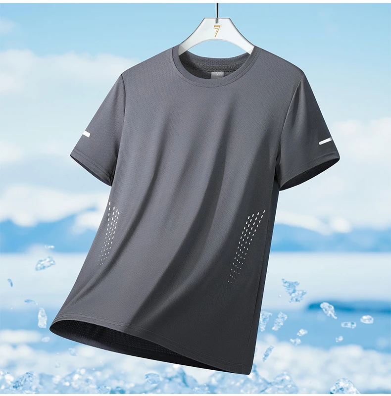 Mens Quick-Dry Running T-Shirt - Breathable Outdoor Sports Tee