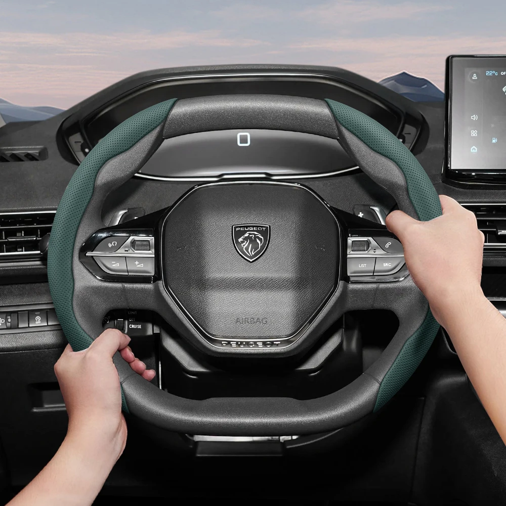 Passend für Peugeot, atmungsaktive Löcher, Leder-Lenkradbezug, segmentiertes Schnellverschluss-Design, rutschfest, langlebig, Partner Rifter Tepee 106 306 Boxer Expert 205 Rcz 408