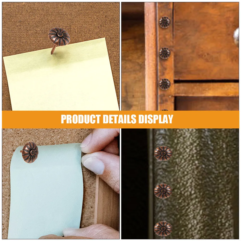 200개 빈티지 장 못, 철제 가구 장 못, 장 푸시핀, 소파 헤드보드 못, 팬시 썸 탭