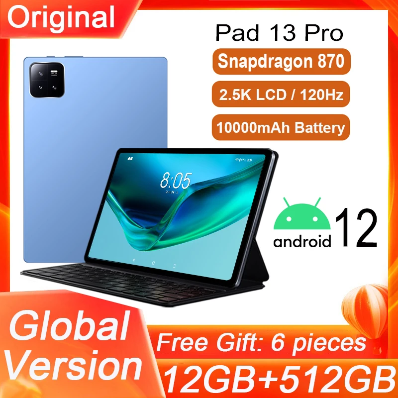 Estréia Mundial Pad 12 13 Pro Android Tablet Snapdragon 870 Tablete 10