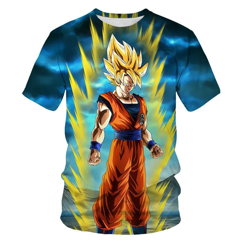 

Boys Dragon Ball T-shirt Sun Wukong Summer Fashion New Super Bright 3D Printed Boys Short-sleeved Trend Casual T-shirt Clothing