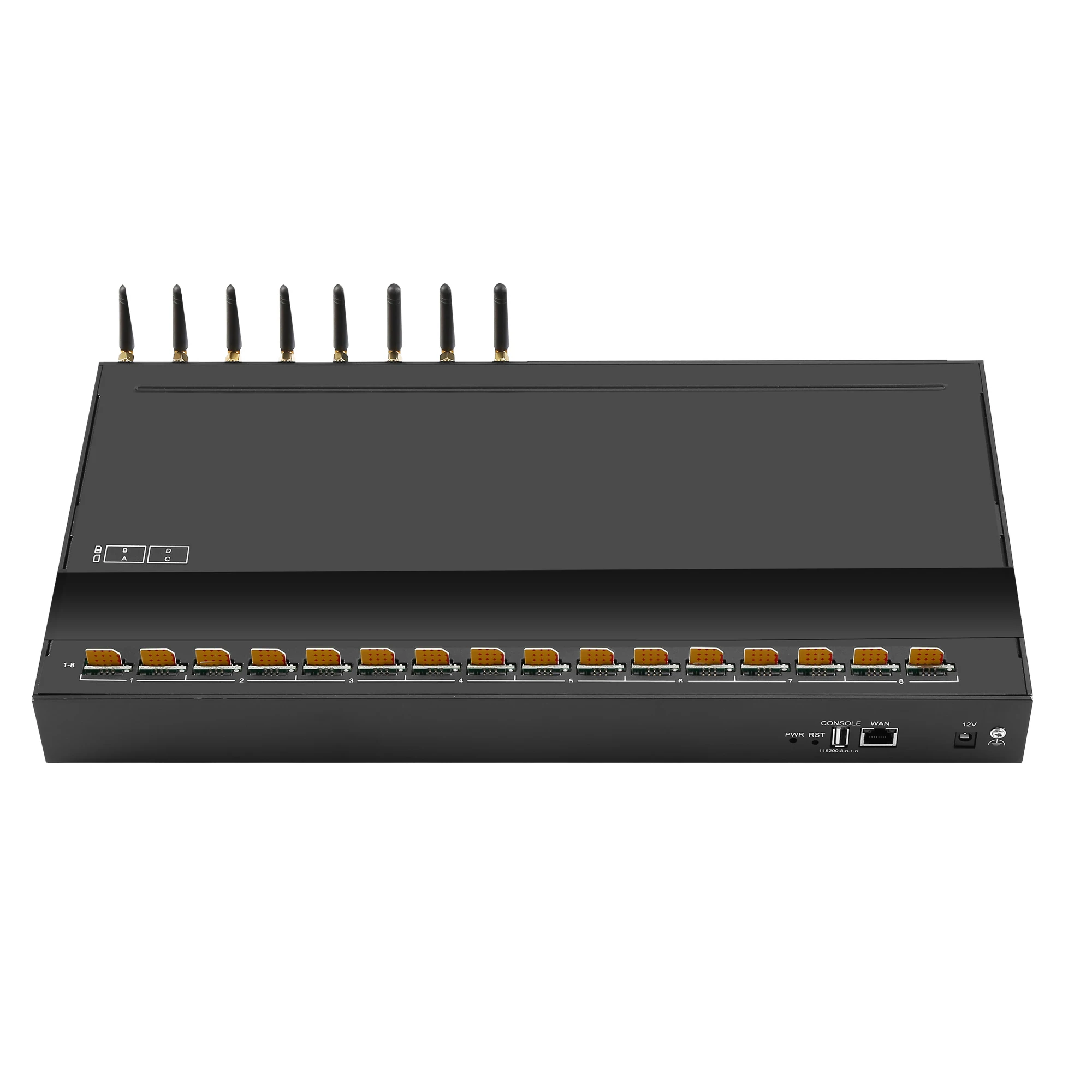 

Popular Customization 4G Lte Voip Gateway SK8-32 4G Bulk Voice and Sms 8 Ports 32 sim slots Change IMEI SMPP API Blaster