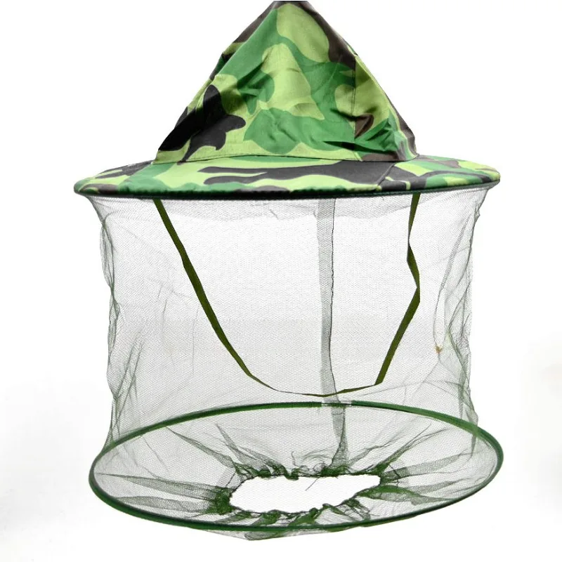 Beekeeping Protective Bee Hat Camouflage Mesh Face Hat Anti-Mosquito Shawl Outdoor Fishing Gardening Tools