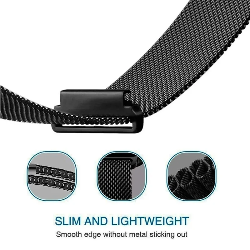 Magnetic Milanese Stainless Steel Watch Strap, Adjustable 18/20/22mm Band