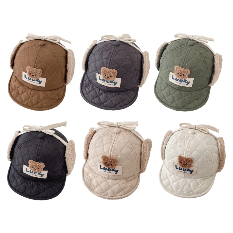 

Stylish Winter Warm Hat Bear Pattern Newborn Hat Warm for Sun & Wind Shielding
