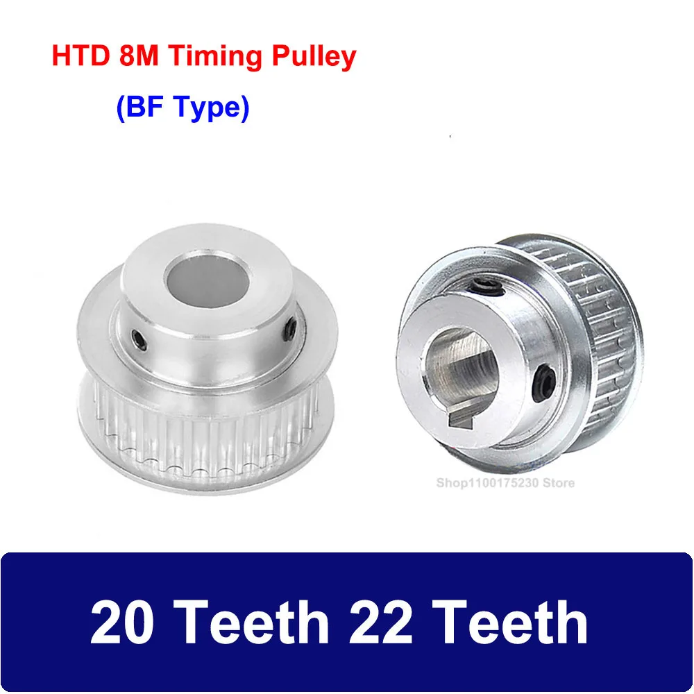 

1PCS HTD 8M 20 Teeth 22 Teeth Timing Pulley Bore 8mm-30mm Width 27mm 32mm 42mm BF Type HTD8M Synchronous Belt Wheel