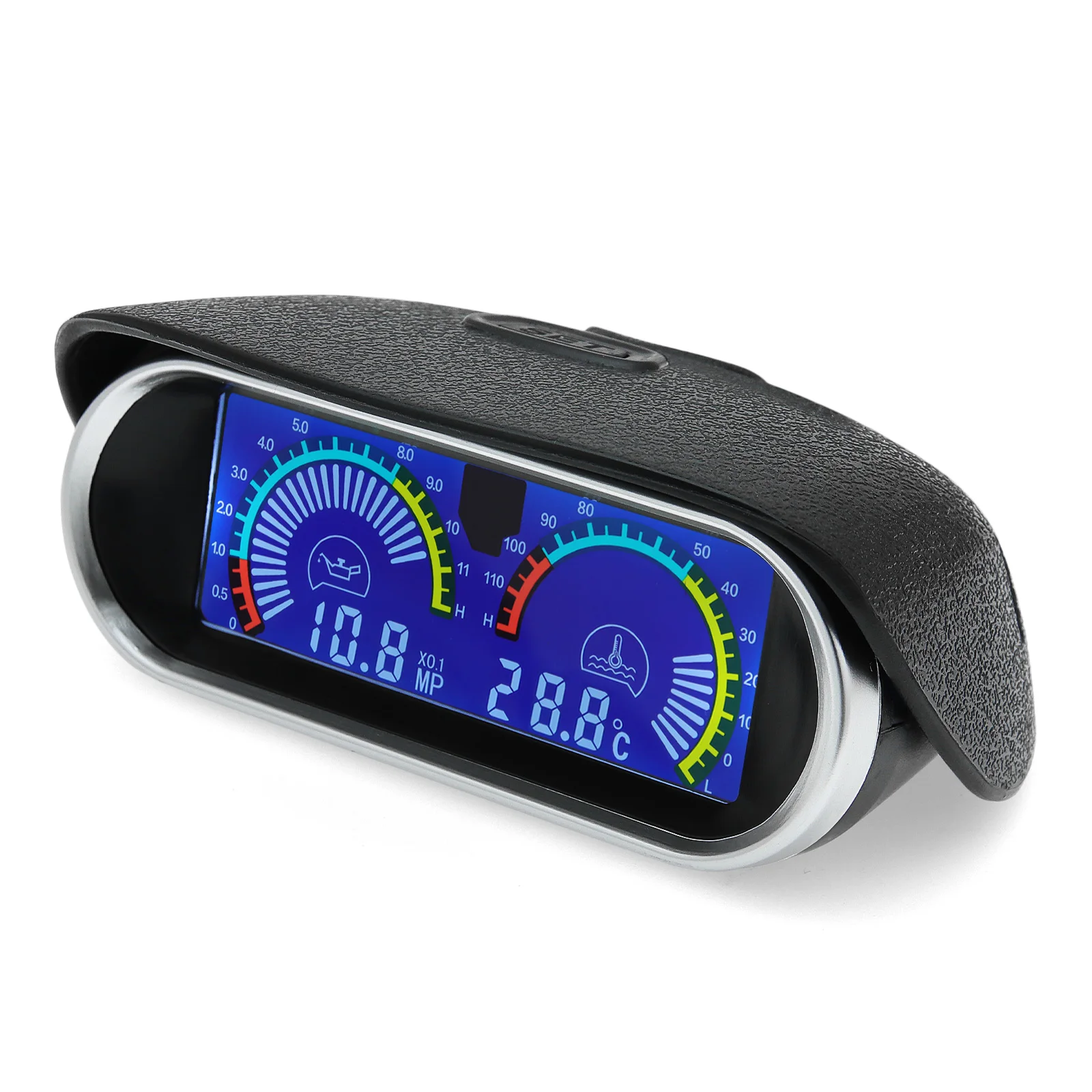 Universal 2 in 1 Car Gauges Digital Oil Pressure Gauge + Water Temperature Gauge