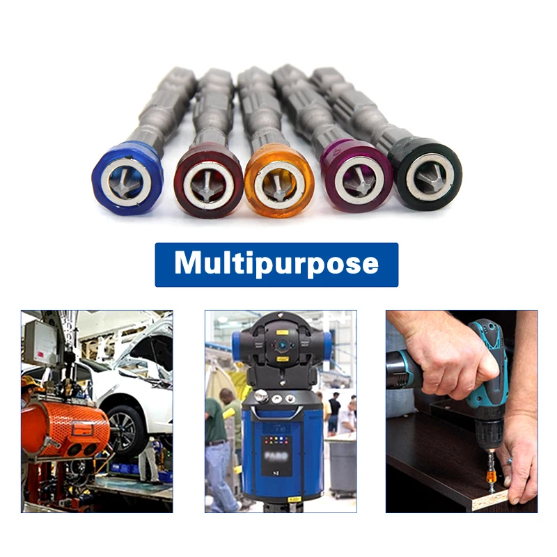 Color Magnetic Coil Screwdriver Head Hexagonal Handle Single Head Cross Magnetic Bits Power Tool Accessory Set 5pc screwdriver set