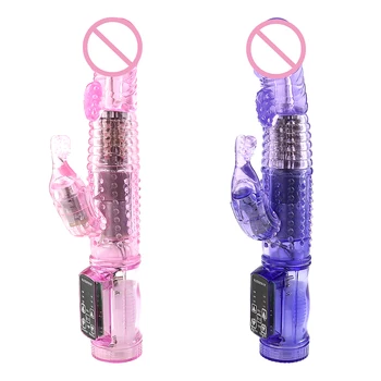G Spot Dildo Rabbit Vibrator Masturbator Sex for Women Vagina Clitoris Double Vibrator 12 Speeds Vagina Vibration Adult Toys 5