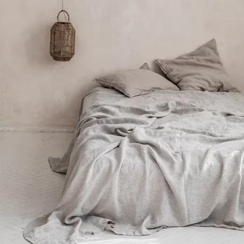 Pure Linen Bed Sheets 100% Stone Washed French Linen 1