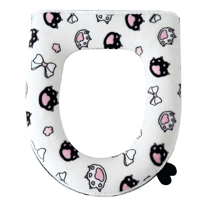 Universal Toilet seat cushion for autumn winter keep warm cute style plus velvet thickened not cold buttocks toilet seat cover 6