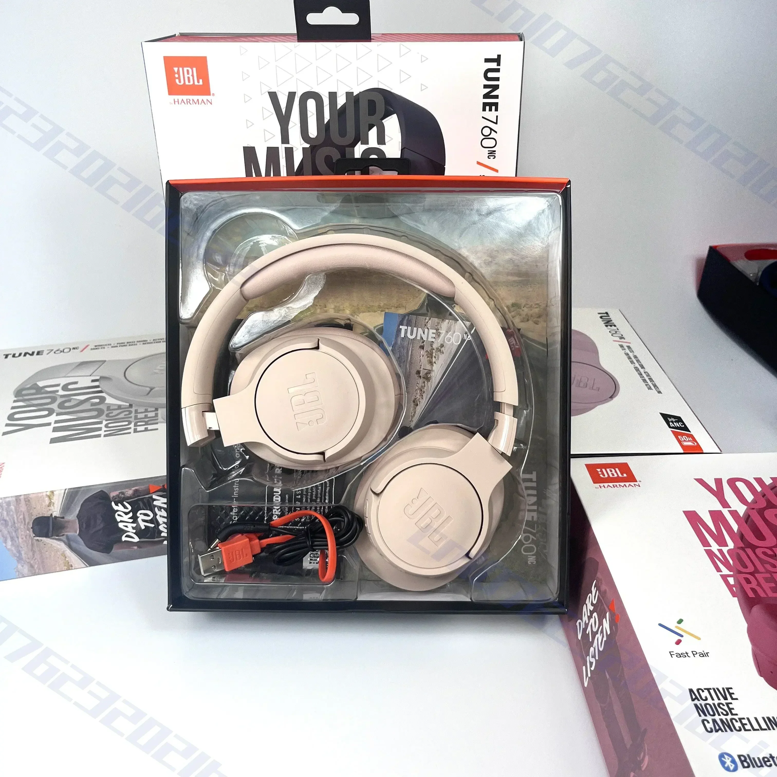 Écouteurs sans fil pliables d'origine JBL Tune 760NC avec suppression Active du bruit casque de sport JBL T760NC