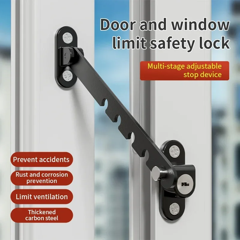 Window Restrictor Adjustable Windowlock Stopper Falling Prevention Lock Limiter Care for Baby Child Protection Child Safety lock Child Lock Door Window Lock Safety Lock