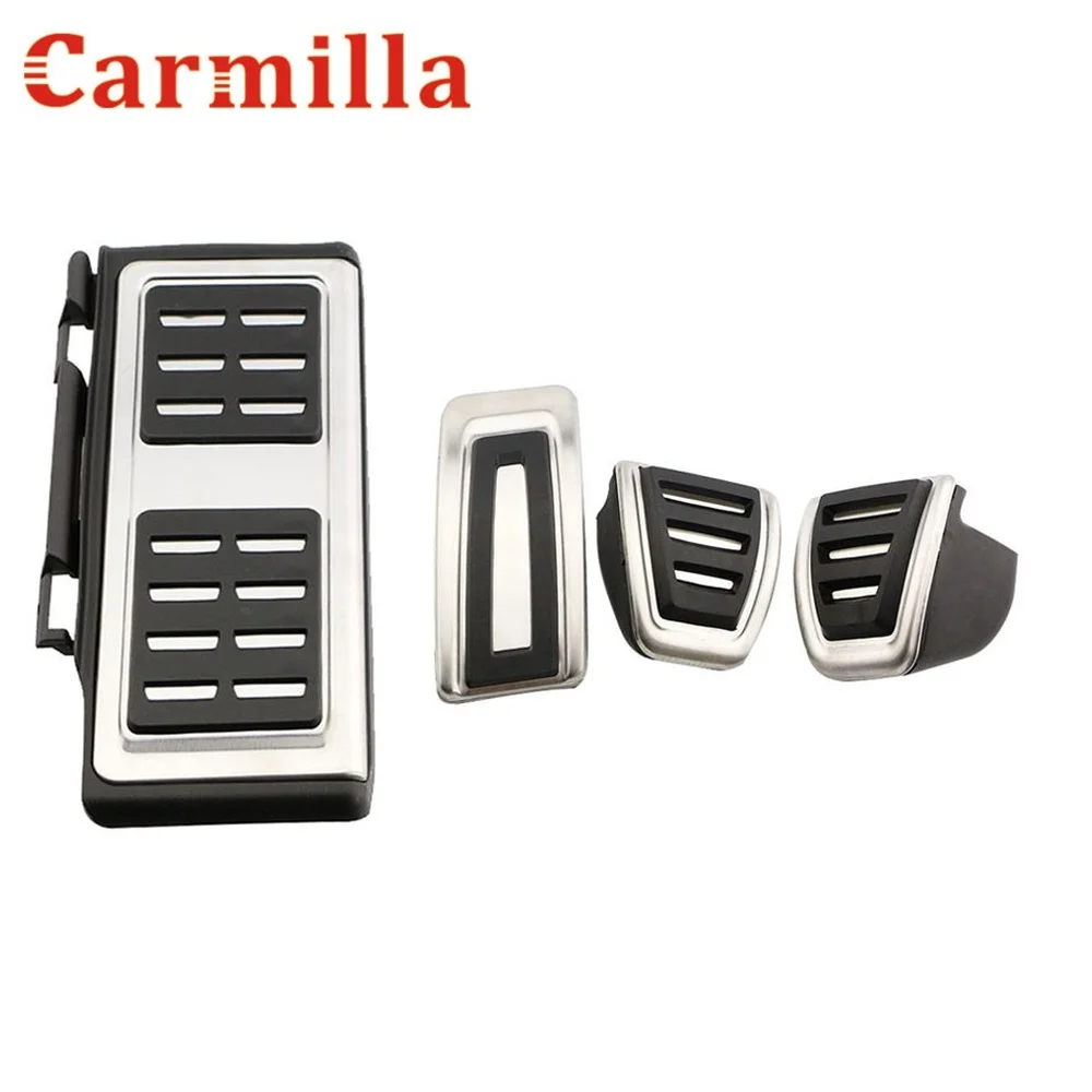 

Carmilla Stainless Steel Car Fuel Brake Pedal Foot Rest Pedals Cover for Volkswagen VW Skoda kodiaq 2016 - 2022 LHD Parts