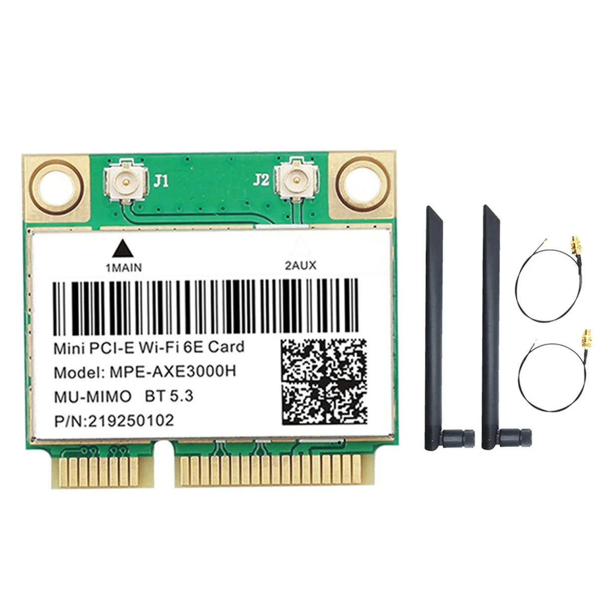 Mpe-Axe3000H Scheda Wifi + Doppia Antenna Wifi 6E 2400Mbps Mini Pci-E Per Scheda Di Rete Wlan Bt 5.3 802.11Ax 2.4G/5G/6Ghz