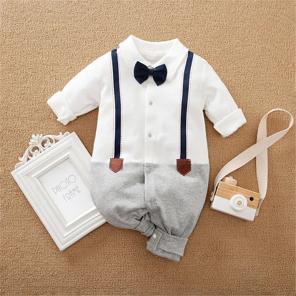 Baby Boy Gentleman Costume For Baby Romper Captain  Sailor Style Baby Clothes Infant Halloween Cosplay Jumpsuit Newborn Clothing